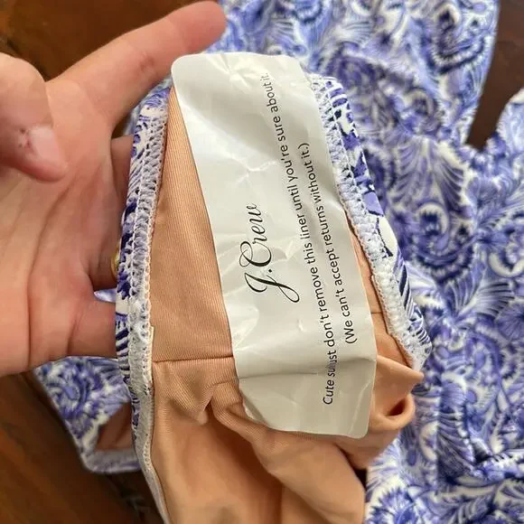 NWT J. Crew deep V neck plunge printed swimsuit sz 10